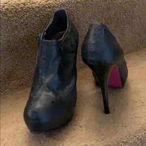 Black leather bootie $63